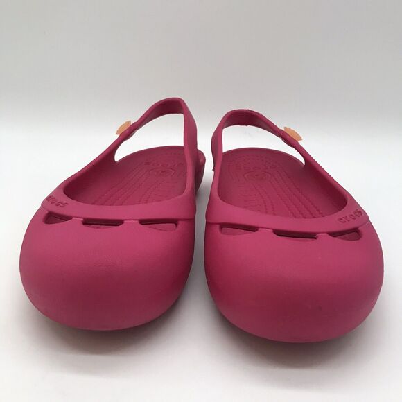 Crocs Jayna Slingback Flats Women's size 7 Fushia Pink Sandals Slip On Shoes - Picture 2 of 11